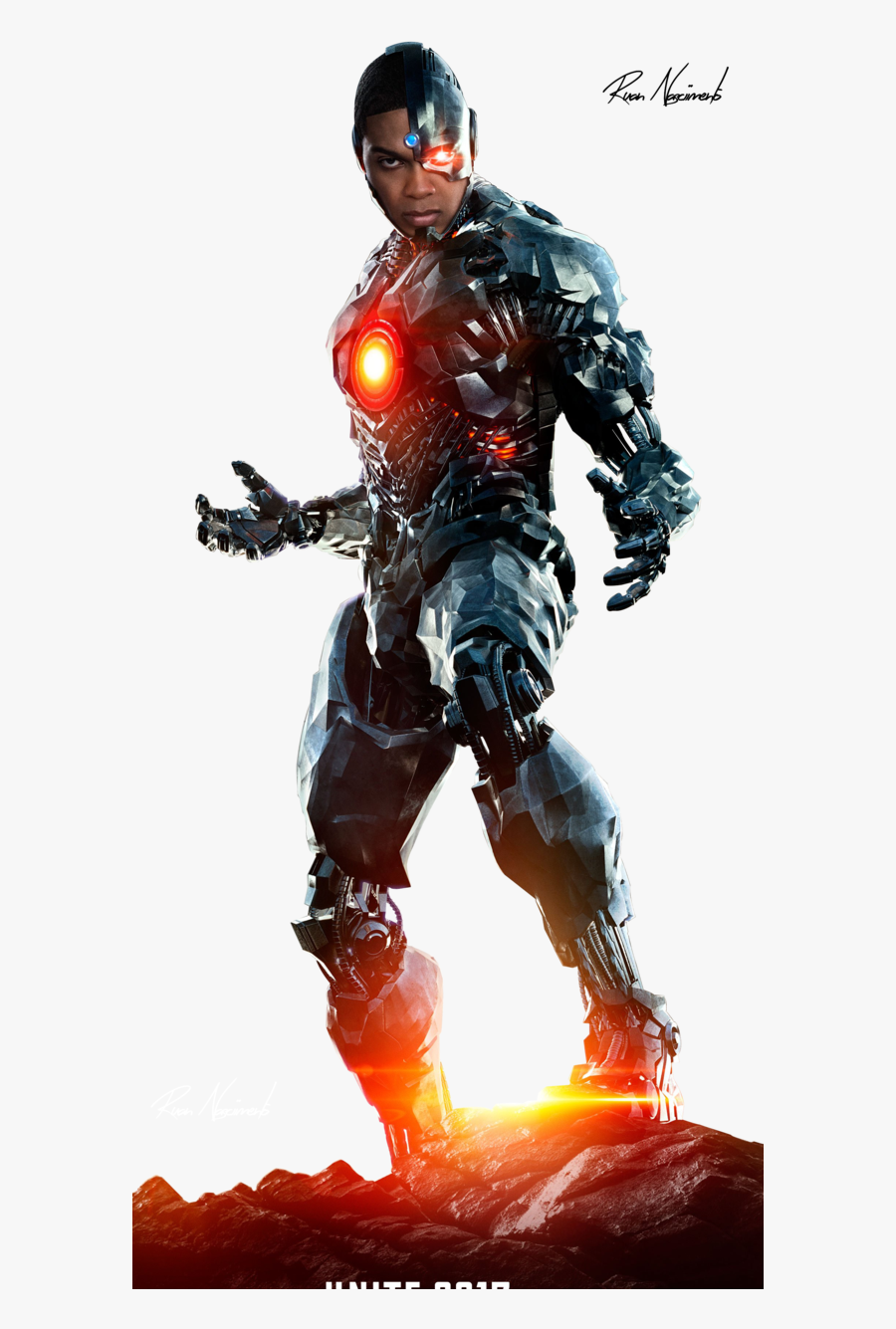 Cyborg The Flash Aquaman Diana Prince Poster - Cyborg Justice League Png, Transparent Clipart