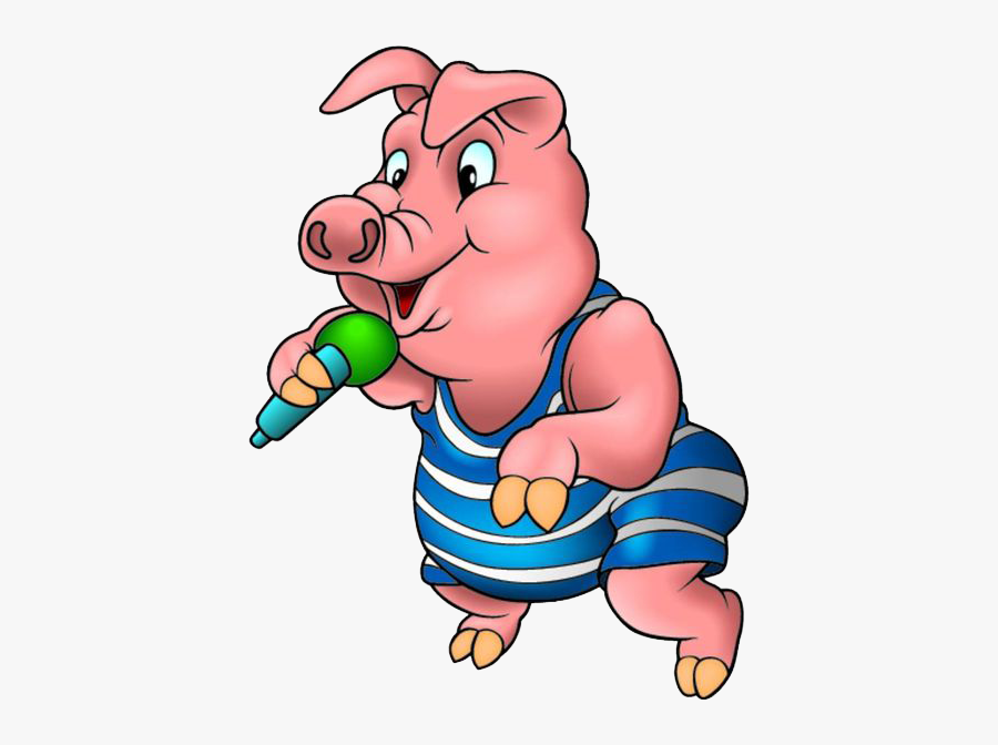 Singer Clipart Singing Dancing - Pig Holding A Microphone, Transparent Clipart