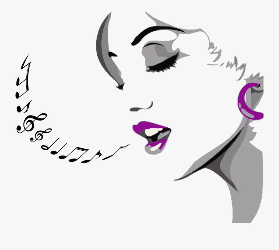 Female Singer Singer Silhouette Png, Transparent Clipart