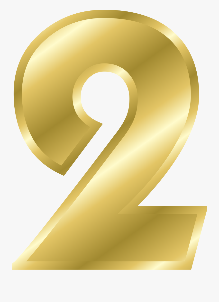 Effect Letters Alphabet Gold - Number 2 Clipart, Transparent Clipart