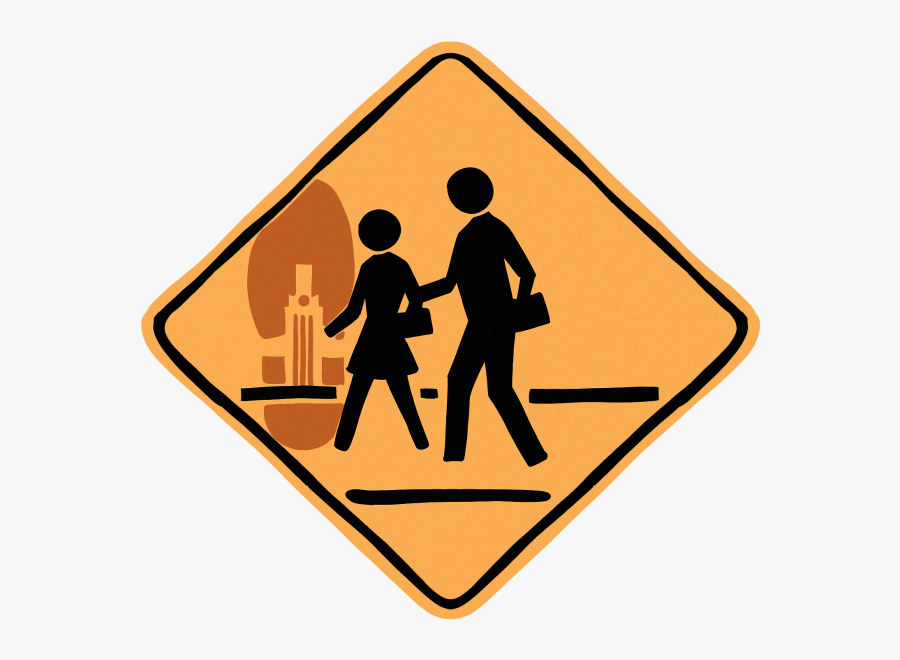 Road Sign With Two People, Transparent Clipart