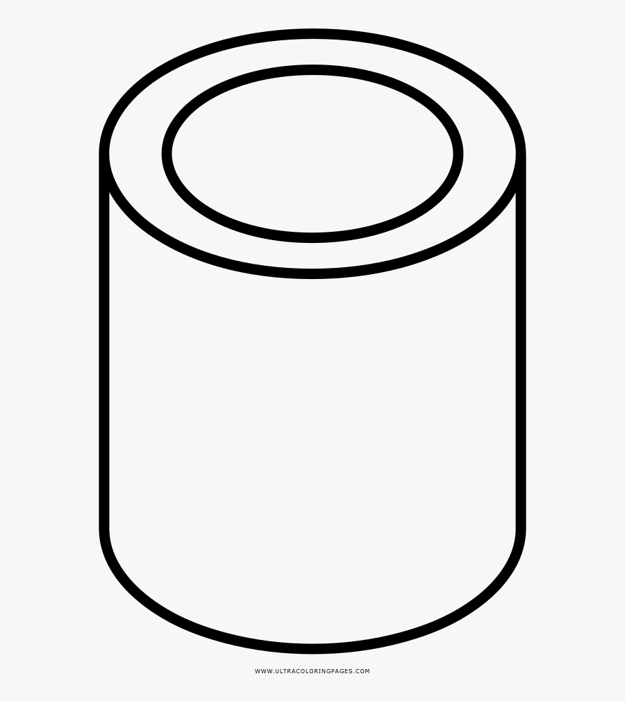 Tube Cylinder Coloring Page, Printable Tube Cylinder - Circle, Transparent Clipart