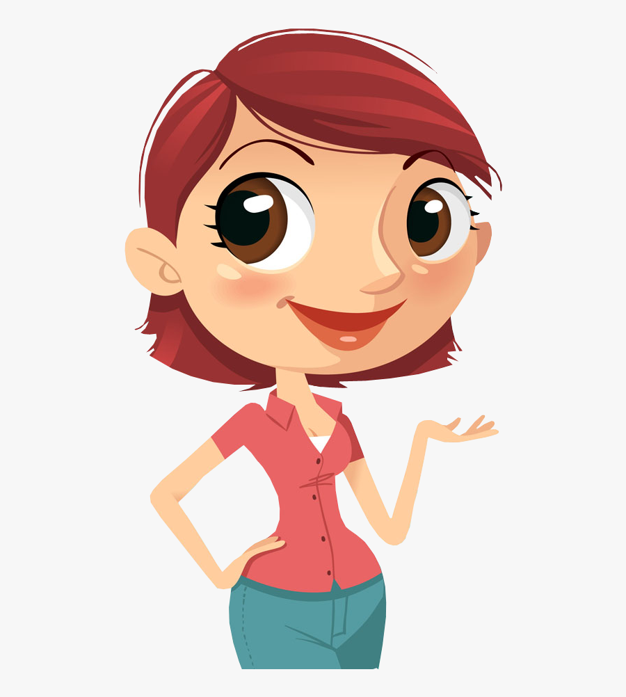 Office Lady Standing And Introducing - Office Woman Clipart Png, Transparent Clipart