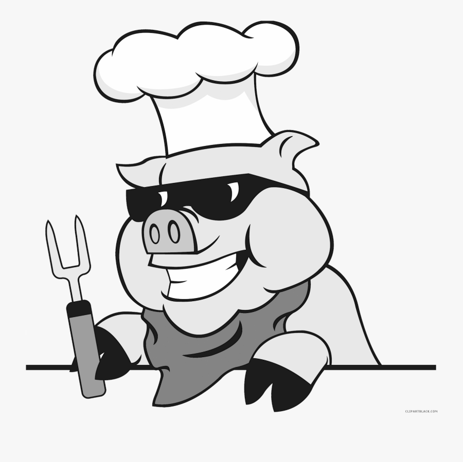 Bbq Pig Clipartblack Com - Pig In Chef Hat, Transparent Clipart