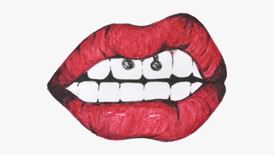 Tongue Clipart Transparent Tumblr - Bouche Dessin De Fille, Transparent Clipart