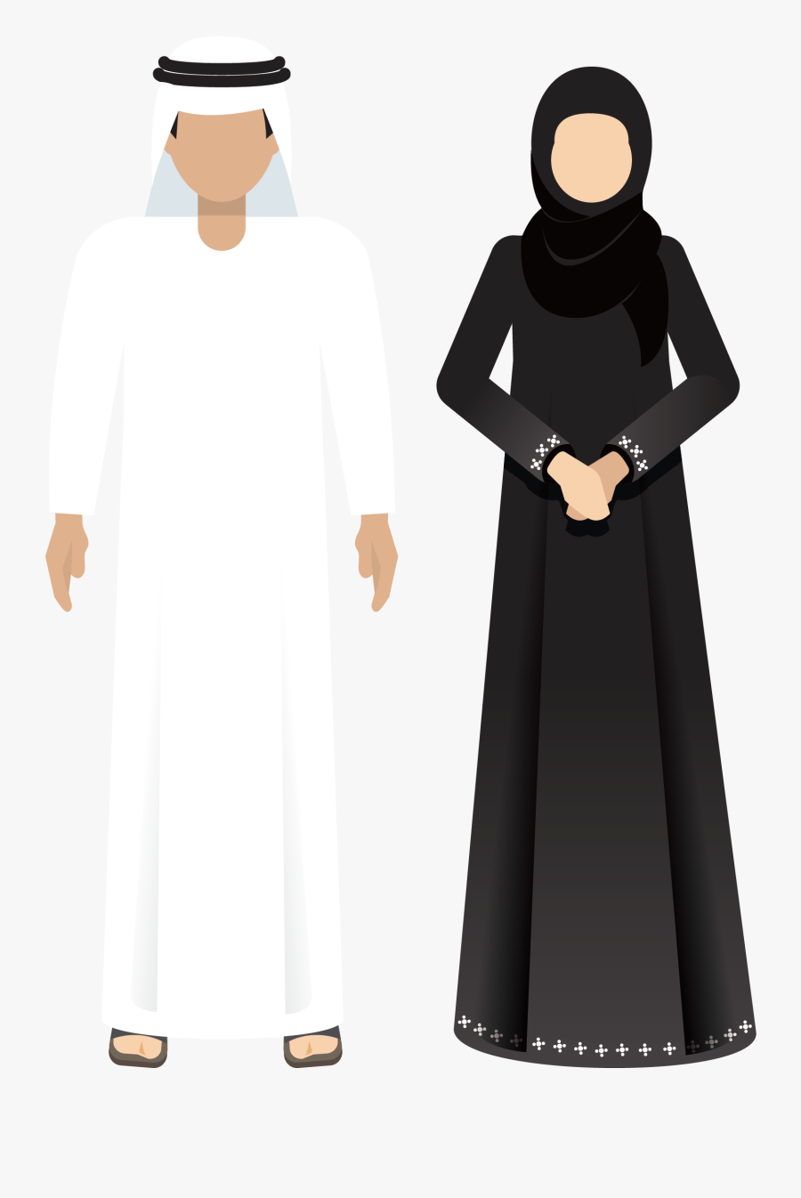 And Dubai Dhabi Towers Men Arab Emirates Clipart - Abaya Clip Art, Transparent Clipart