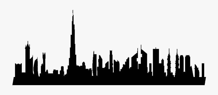 Dubai Skyline Silhouette - Dubai Skyline Silhouette Png, Transparent Clipart