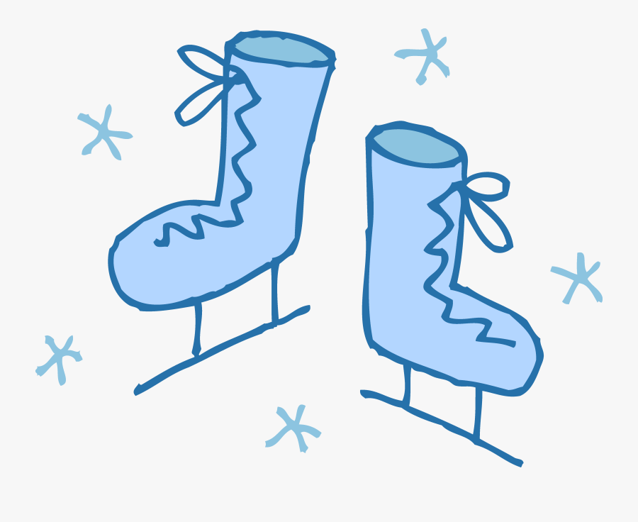 Cute Blue Ice Skates Clip Art - Work Boots, Transparent Clipart