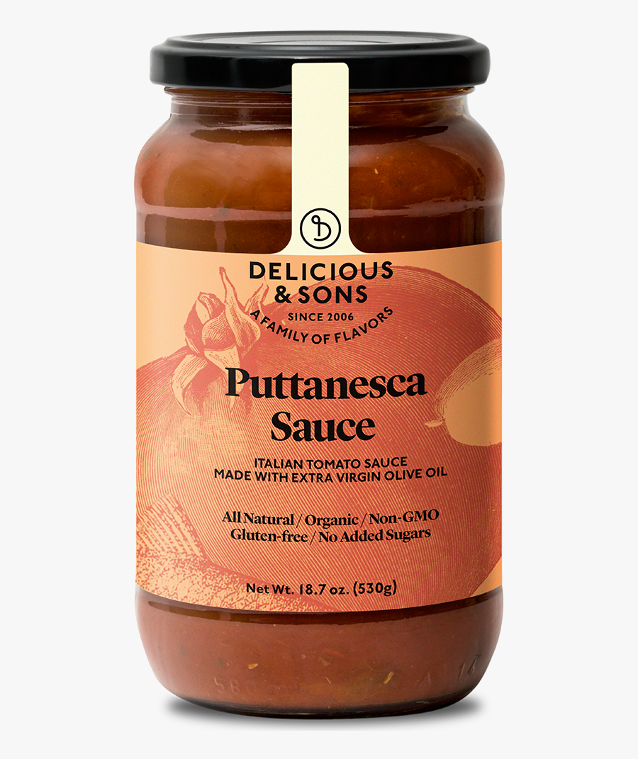 Organic Puttanesca Sauce Delicious & Sons - Puttanesca Delicious And Sons, Transparent Clipart