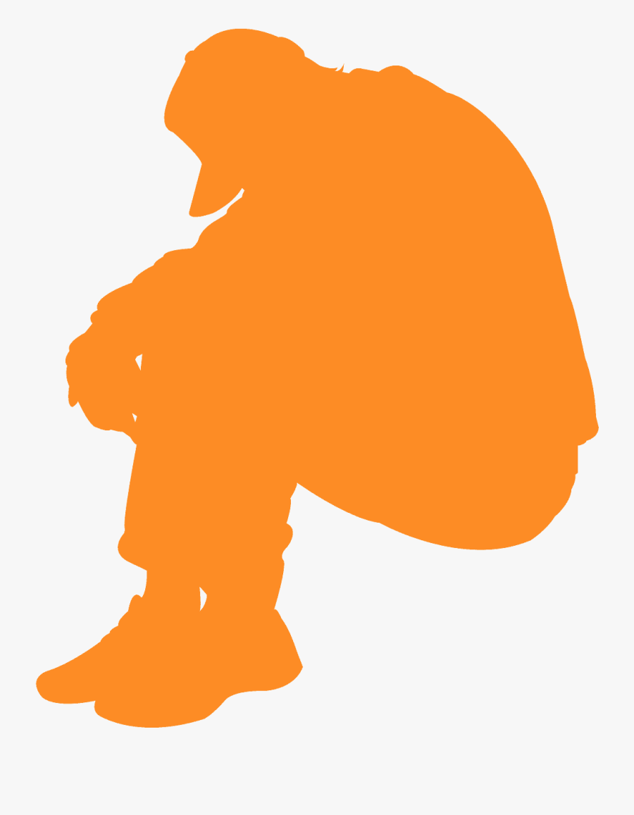 Silhouette Of Kneeling Man, Transparent Clipart