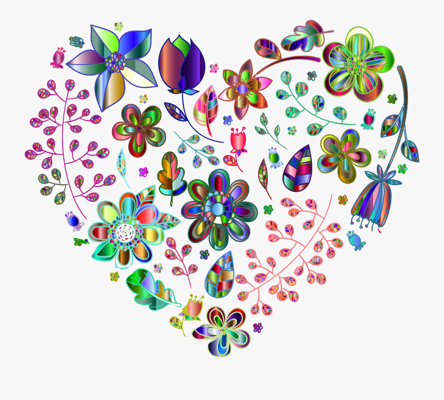 Transparent Flower Heart Png, Transparent Clipart