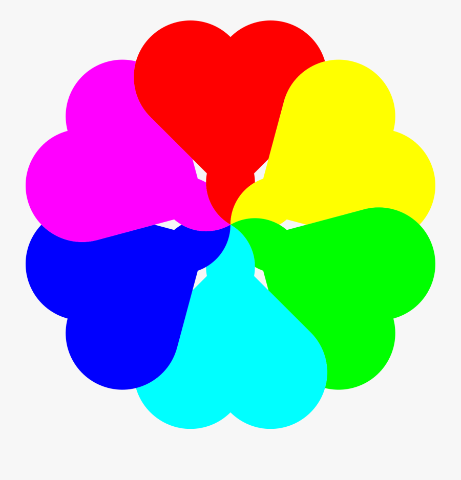 Flower Heart Fully Saturated - Colors Clip Art, Transparent Clipart