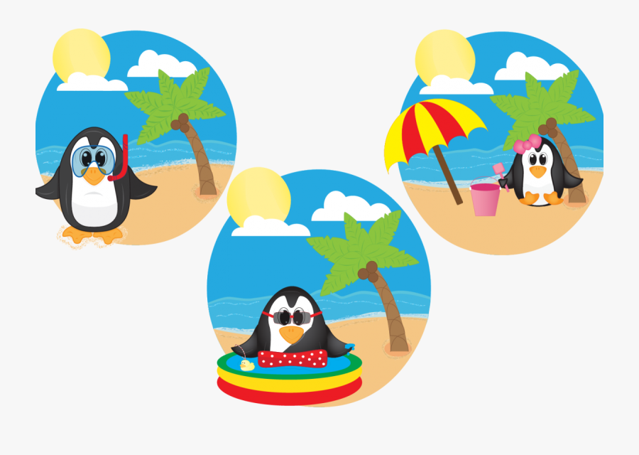 Summer Penguins Example Image - Summer Penguin Clipart, Transparent Clipart
