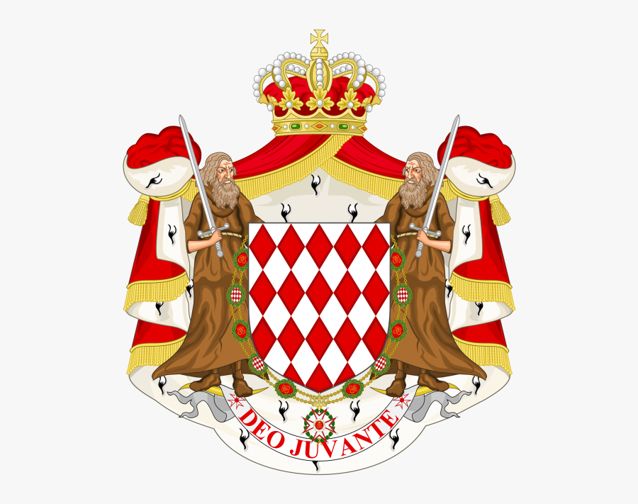 Great Coat Of Arms Of The House Of Grimaldi Of Monaco - Monte Carlo Coat Of Arms, Transparent Clipart