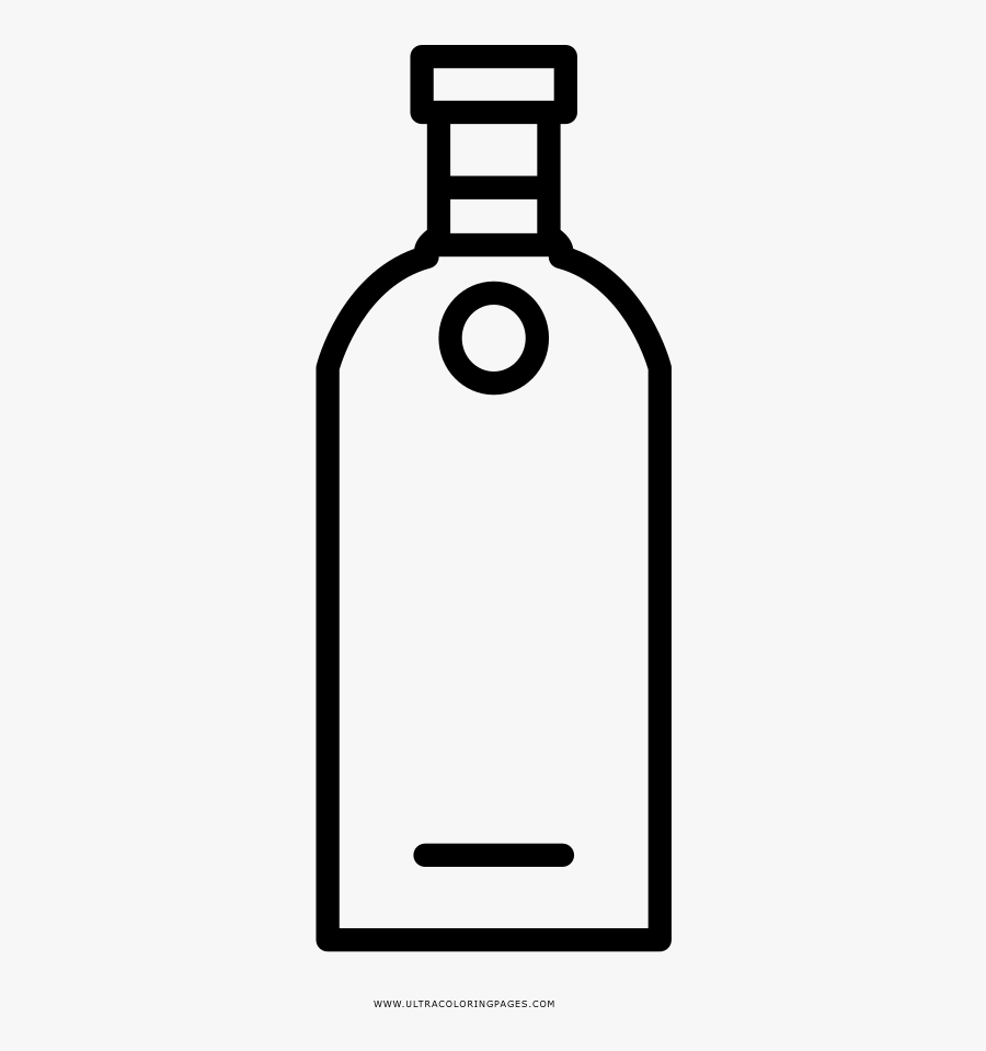 Liquor Bottle Coloring Page - Botella De Jugo Para Colorear, Transparent Clipart
