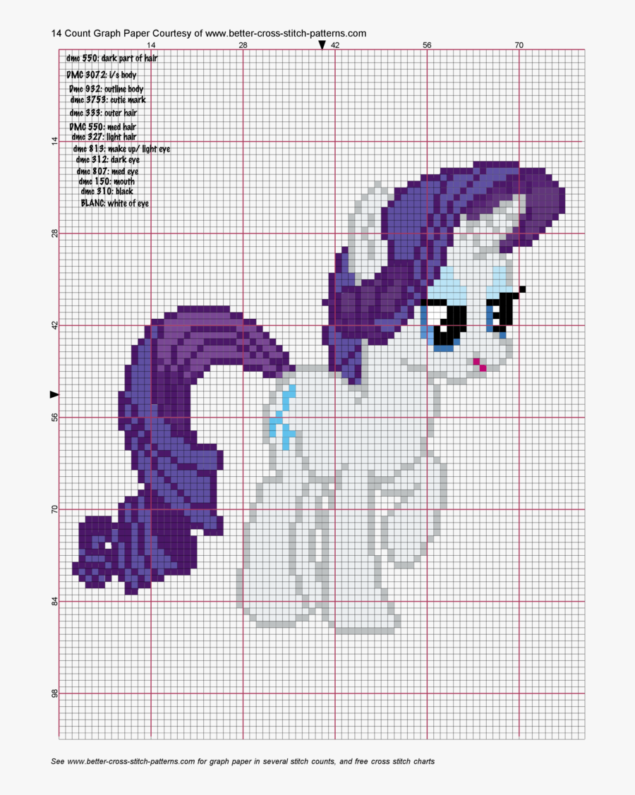 Rarity Pattern By - Rarity Cross Stitch Pattern, Transparent Clipart