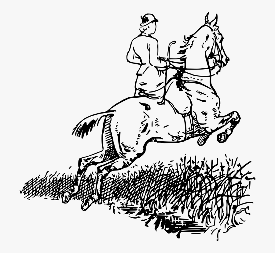 Line Art,horse,art - Kartun Orang Mengendarai Kuda, Transparent Clipart