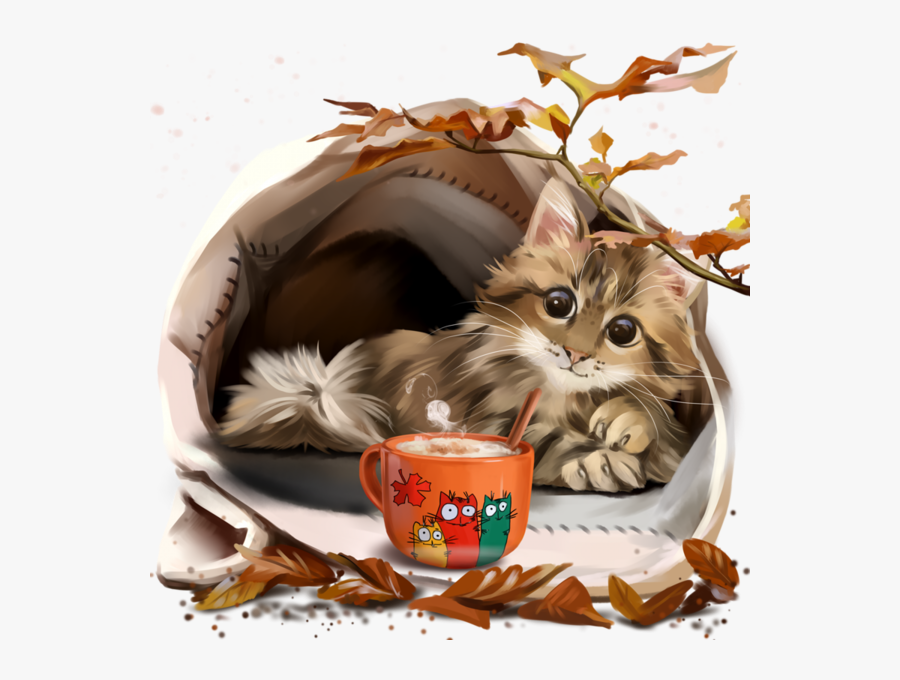 Transparent Halloween Cat Clipart - Montag Guten Morgen Herbst, Transparent Clipart