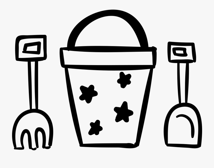 Bucket Shovel Rake - Dessin Pelle De Plage, Transparent Clipart