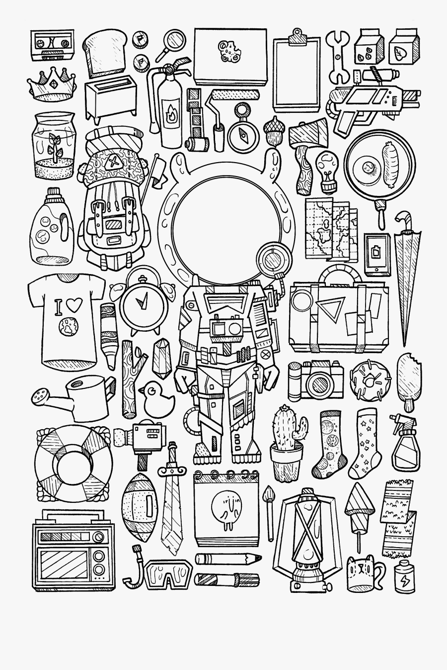 In Outer Space Coloring - Doodles In Outer Space, Transparent Clipart