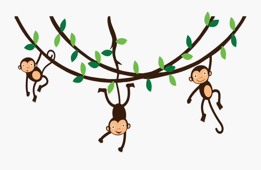 Clipart Of Hanging, Monkey And Aap - Cartoon, Transparent Clipart