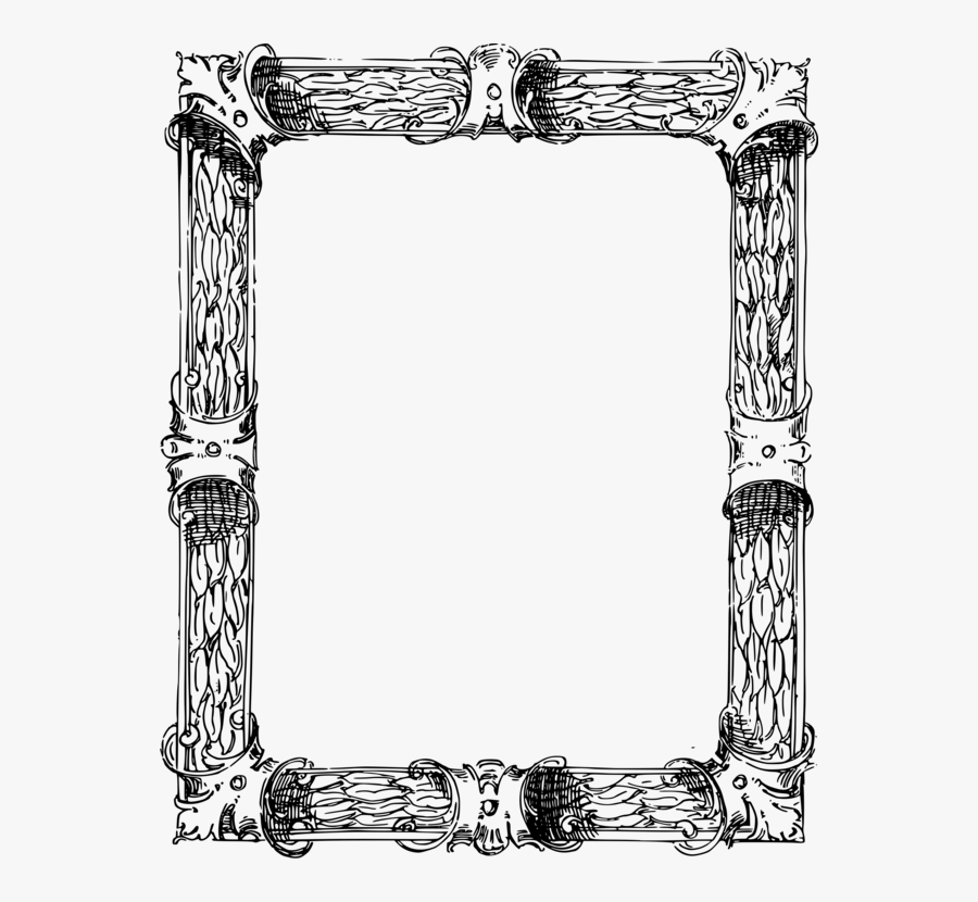 Black Ornate Frame Png Picture Frame High Gloss Lacquer - English Border Design, Transparent Clipart