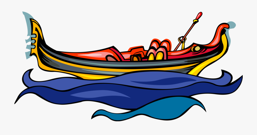 Venetian Steered By Gondolier, Transparent Clipart