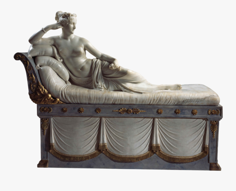 Transparent Roman Statue Png - Paolina Borghese Como Venus Victrix, Transparent Clipart