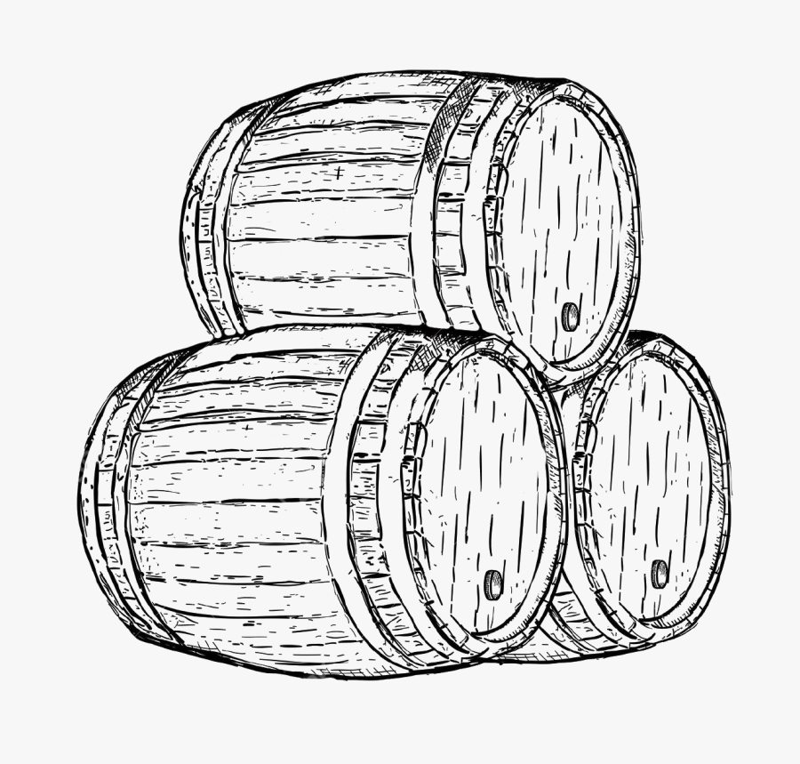 Barrel Drawing Line - Barriles De Vino Dibujo, Transparent Clipart