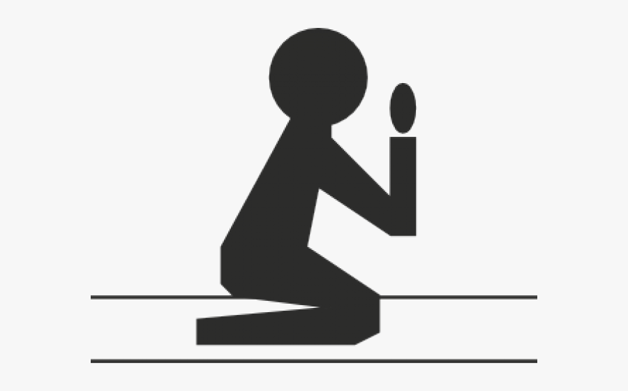 Person Praying Cliparts - Stick Figure On Knees, Transparent Clipart