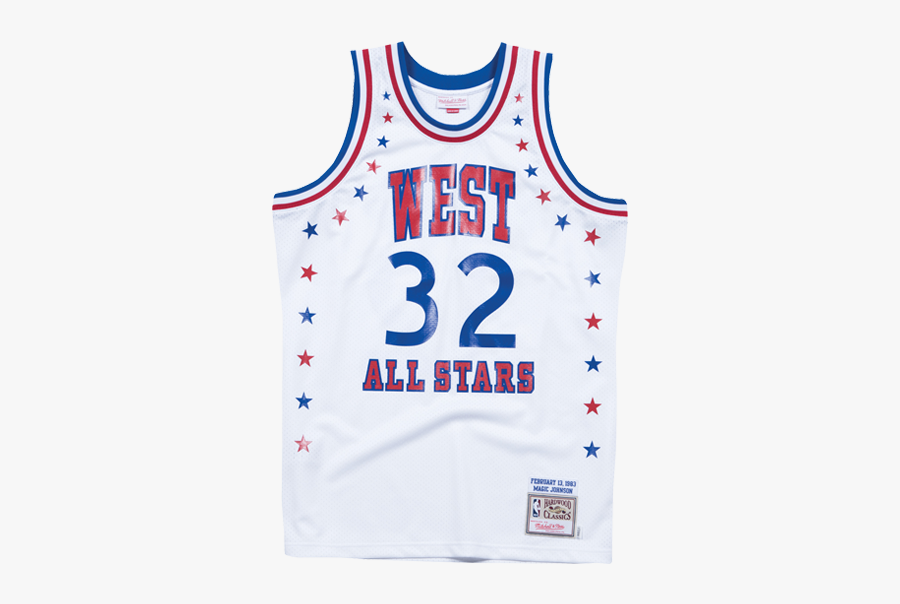 Jersey Clipart Jersey Kobe Bryant - Magic Johnson All Star Jersey White, Transparent Clipart