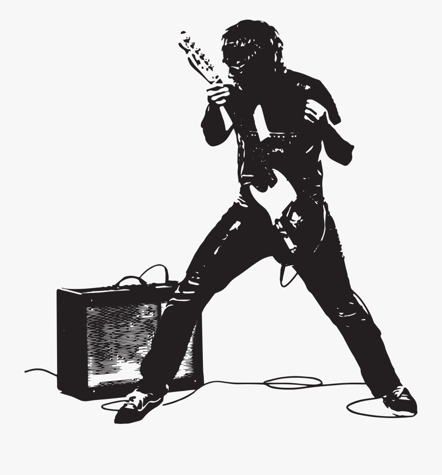 Guitar Pink Floyd Silhouette Rock Musical Instruments - Rock Guitar Black Png, Transparent Clipart