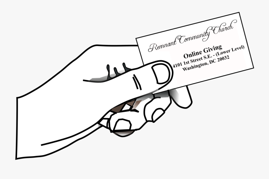 Church Offering Cliparts - Blank Card In Hand, Transparent Clipart