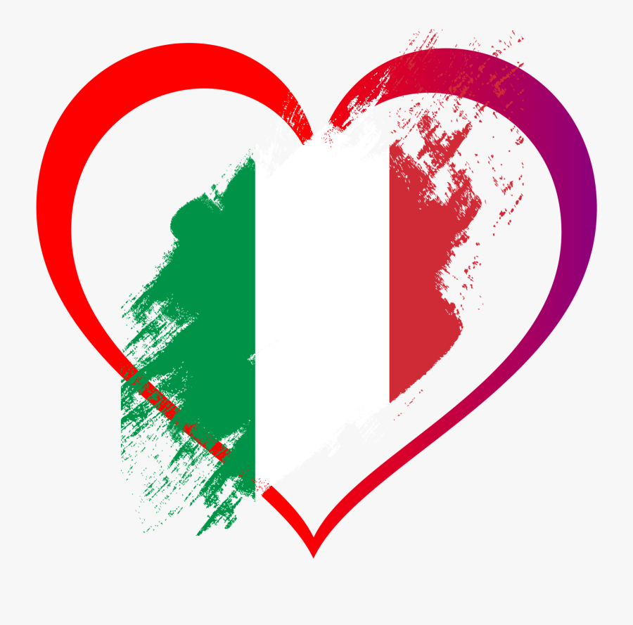 Flag Heart Love Italy Nation Png Image - Love Italy Png, Transparent Clipart
