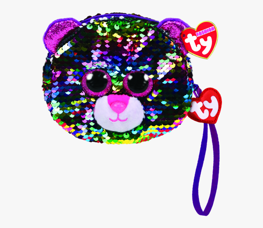 Dotty The Multicoloured Leopard Sequin Wristlet Ty - Beanie Boos Ty Fashion, Transparent Clipart