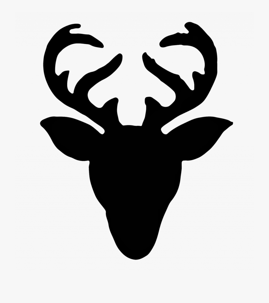 Simple Deer Head Silhouette, Transparent Clipart