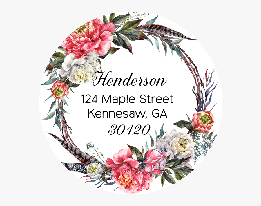 Boho Watercolour Peonies, Transparent Clipart