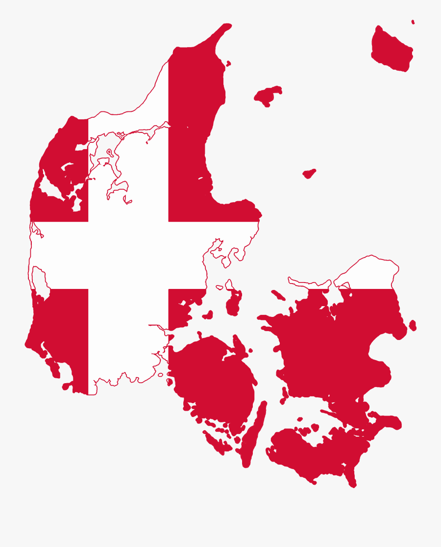 Denmark Flag Map Png, Transparent Clipart