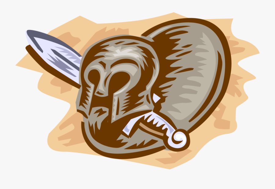 Vector Illustration Of Athenian Warrior Helmet With, Transparent Clipart