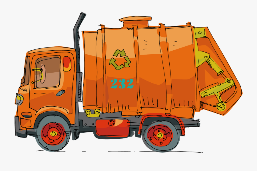 Garbage Truck Cartoon - Cartoon Dump Truck Png, Transparent Clipart