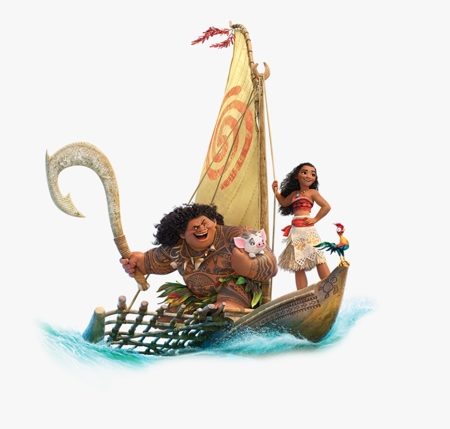 Evnemmz - Moana And Maui On Boat, Transparent Clipart