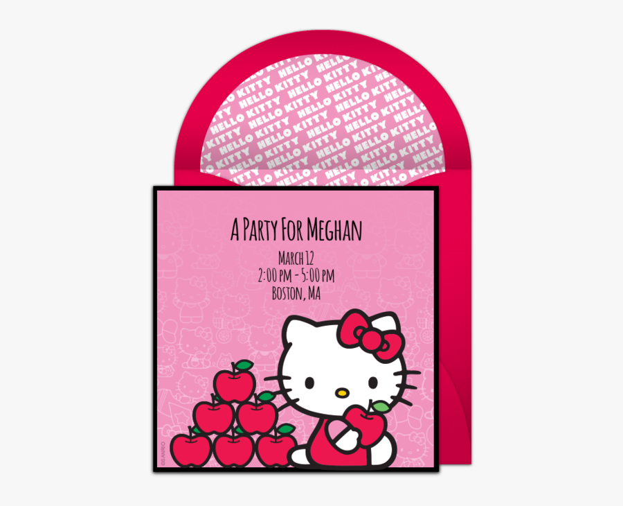 Transparent Hello Kitty Png - Hello Kitty With Apple, Transparent Clipart