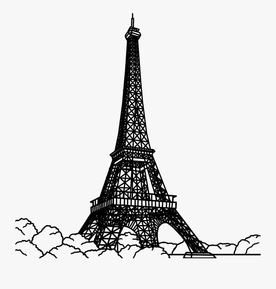 Eiffel Tower Silhouette Png Image Transparent Background - Eiffel Tower Cartoon, Transparent Clipart