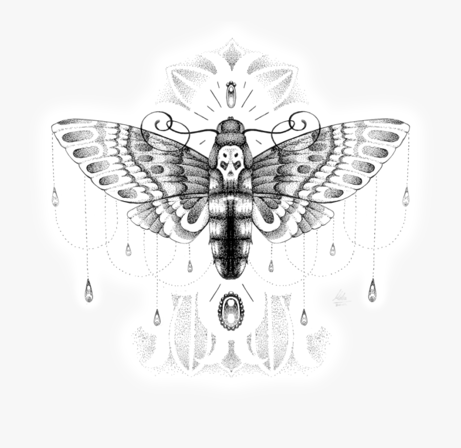 Deaths Head Moth Clipart Geometric - Death Head Moth Mandala Tattoo, Transparent Clipart