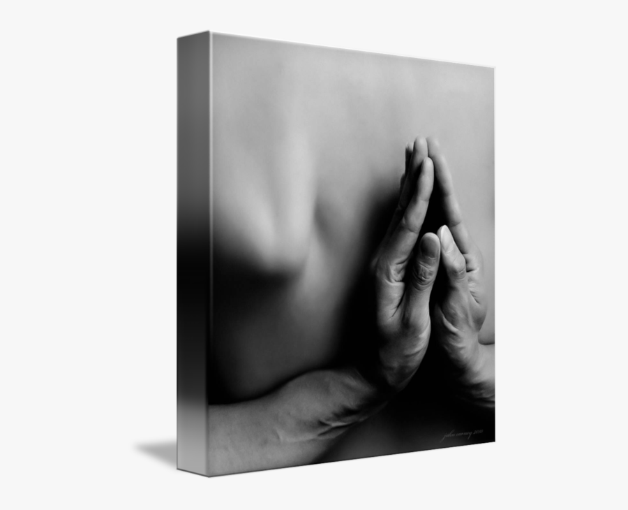 Black And White Praying Hands - Monochrome, Transparent Clipart