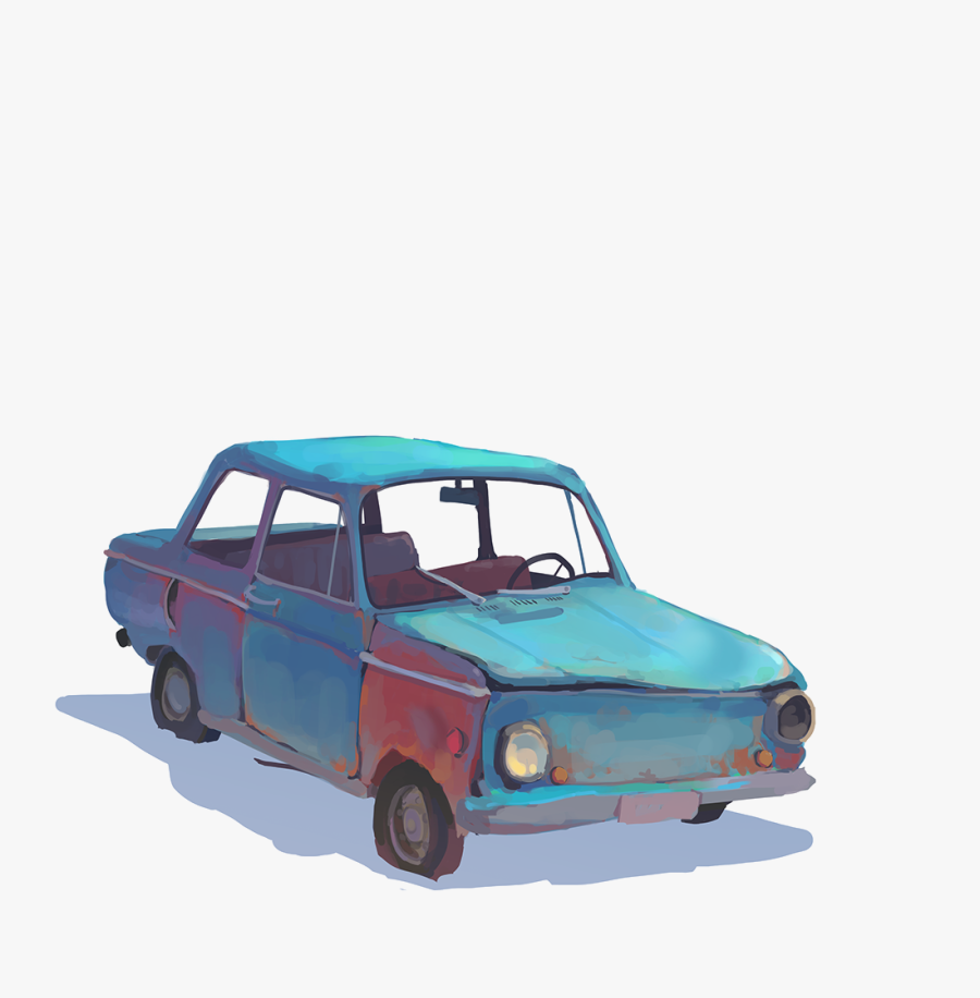 Hand-painted Junk Car Png Download - Junk Car Cartoon, Transparent Clipart
