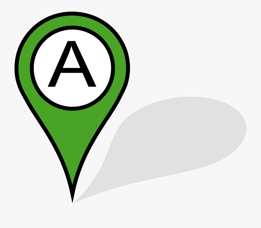 Marker, Peg, Spot, Shadow, Green, Letter, A - Local Verde Png, Transparent Clipart