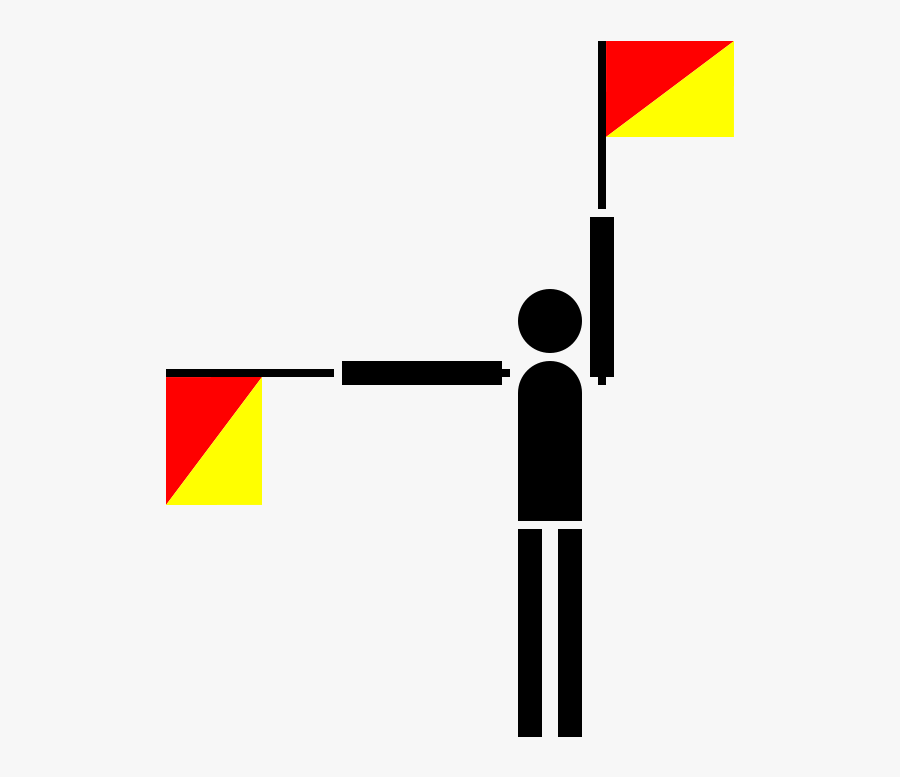 Semaphore Papa - Semaphore Flag Letter P, Transparent Clipart
