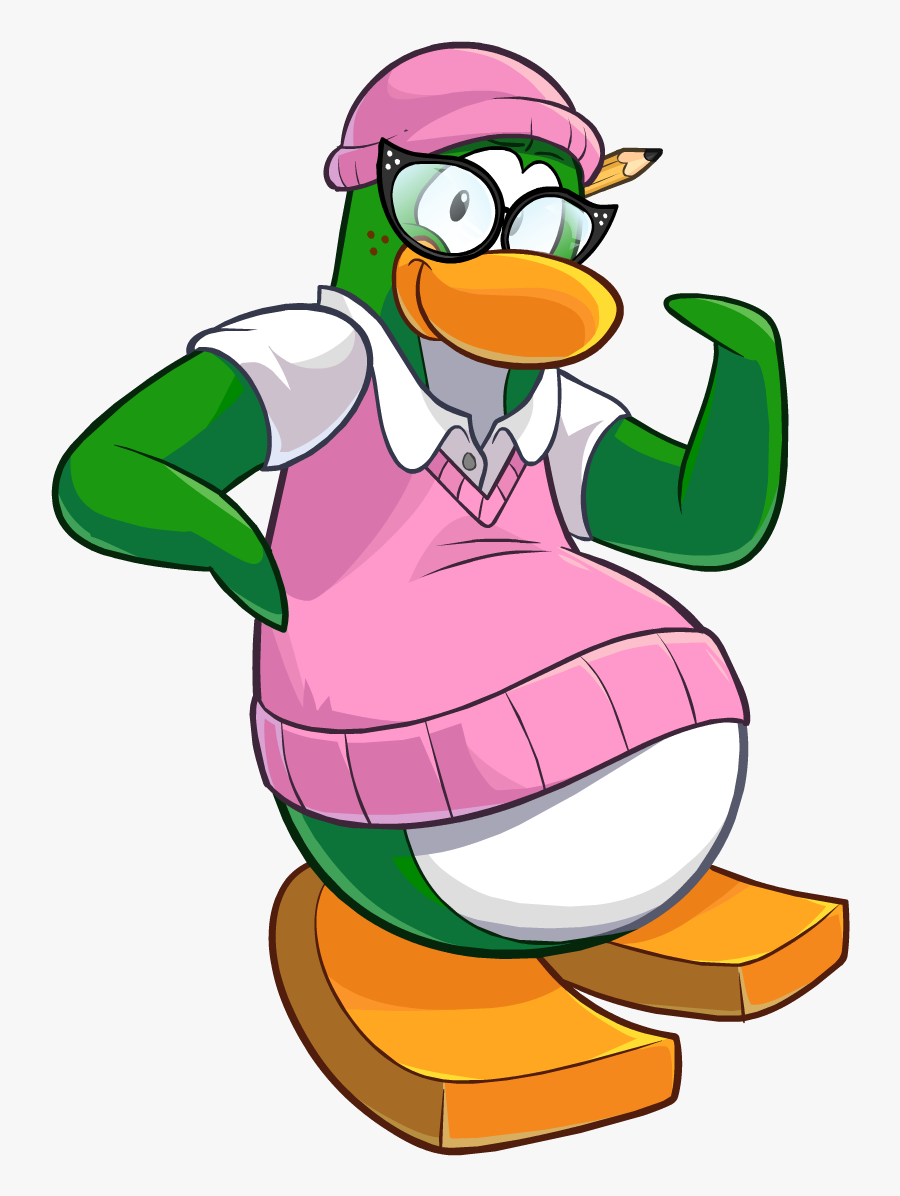 Fort Clipart Club Penguin - Club Penguin Green Penguin, Transparent Clipart