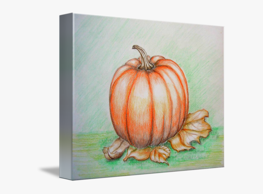 Clip Art Collection Of Free Drawing - Pumpkin Colored Pencil Drawing, Transparent Clipart